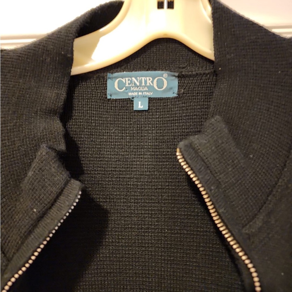 Made In Italy  merino wool and acrylic black zip up